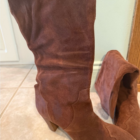Free People Brown Suede Heeled Boots - Picture 6 of 9